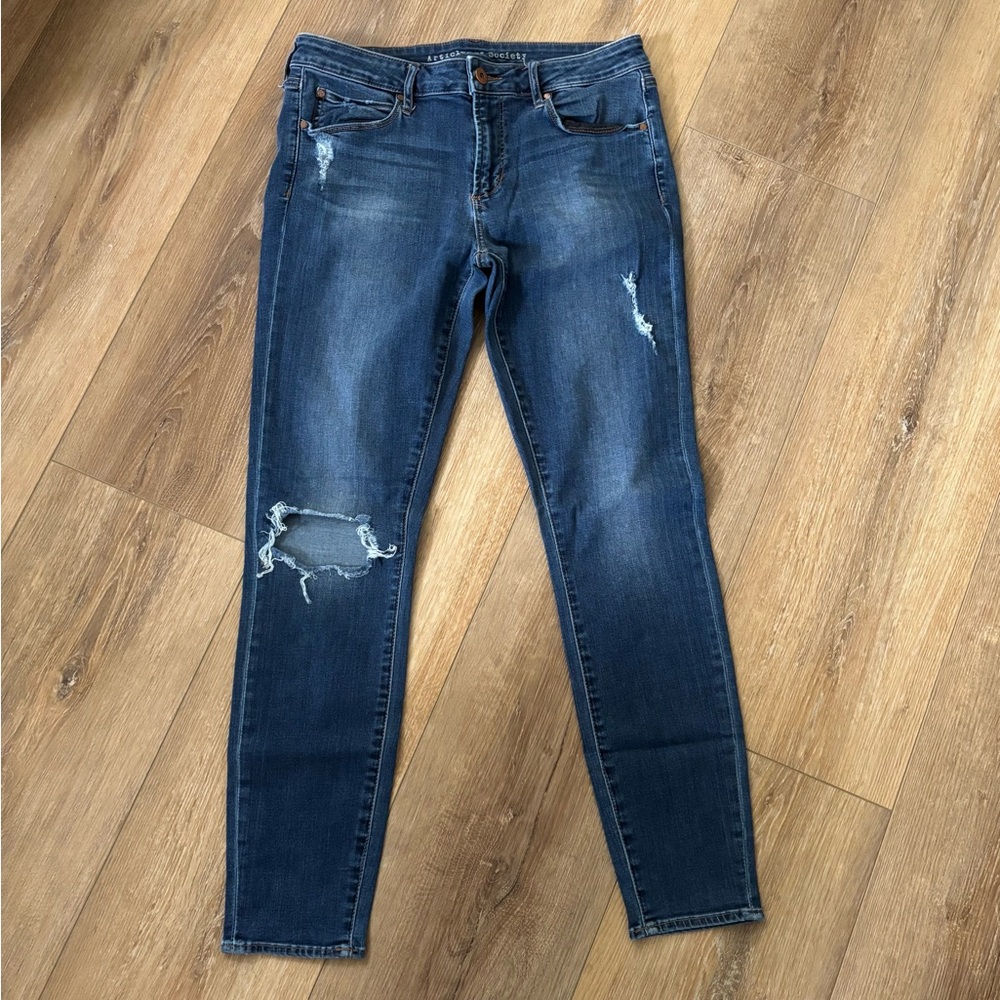 Articles Of Society Women's Dark Jeans Size 30 Lightweight Mid Rise Distressed